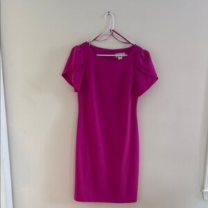 Jessica Pink Puff Sleeve Sheath Dress